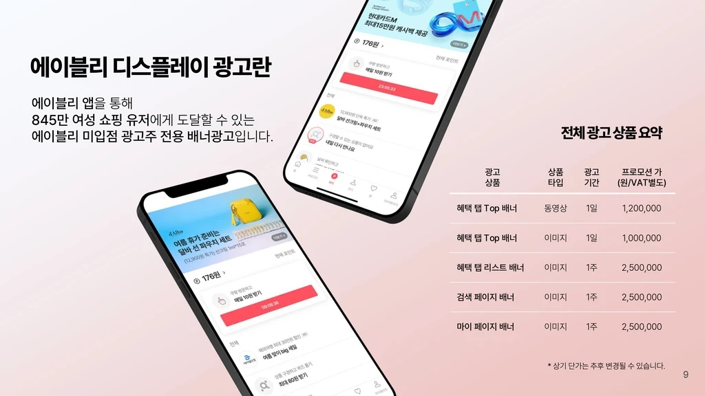 에이블리 디스플레이 광고 출시했네요