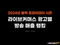 블프 시즌 라방 광고 4대천왕 방송 랭킹